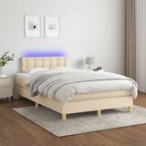 The Living Store Box spring postelja z vzmetnico LED krem 120x200 cm blago - Box Spring Postelja, (21516725) Cene