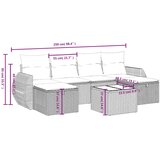  6-dijelni set vrtnih sofa od poliratana s jastucima sivi | shoptok.hr