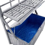  Kutija za pohranu s rešetkom siva 99x55x160 cm od drva bagrema | shoptok.hr