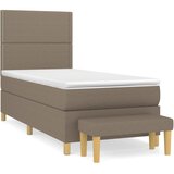  Krevet s oprugama i madracem smeđesivi 90x200 cm od tkanine | shoptok.hr