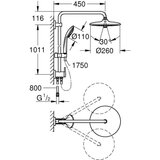 Grohe 27357002 Vitalio Joy 260 tuš set brez armature | Shoptok.si