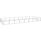 vidaXL Pasji boks srebrn 24 m² jeklo Cene
