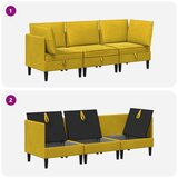  Komplet pohištva za dnevno sobo z blazino 3 pcs Rumena Žamet, (5000272735) | Shoptok.si