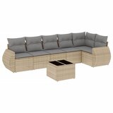  7-dijelni set vrtnih sofa od poliratana s jastucima bež | shoptok.hr