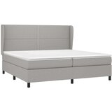  Box spring postelja z vzmetnico svetlo siva 200x200 cm blago, (20725592) | Shoptok.si