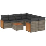  9-dijelni set vrtnih sofa od poliratana s jastucima sivi | shoptok.hr