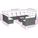 vidaXL 13-dijelni set vrtnih sofa s jastucima smeđi od poliratana | shoptok.hr