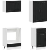  Kuhinjska jedinica LUCCA 8 pcs Crna Konstruirano drvo | shoptok.hr