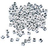 RAYHER Perle črke, plastične, kocke, bele, 5x5 mm, 40 g, (20633684) | Shoptok.si