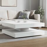  Stol za kavu rotirajući za 360 stupnjeva bijeli 90x90x34,5 cm | Eponuda.com