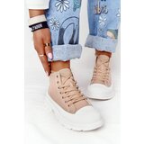 Boto Women's High Sneakers On A Chunky Sole Light Brown Trissy | Shoptok.si