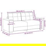  Dvosedež Temno Sivo 140 cm Umetno Usnje, (22054443) | Shoptok.si