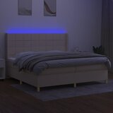  box spring s madracem LED krem 200x200 cm od tkanine | shoptok.hr