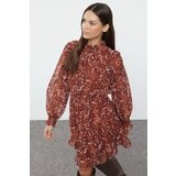 Trendyol Camel Floral Woven Winter Dress | Eponuda.ba