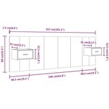  Uzglavlje za krevet s ormarićima bijelo od konstruiranog drva | shoptok.hr