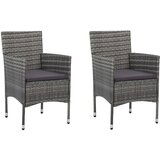Maison Chic Vrtni jedilni stoli - Stol za vrt 2 kosa poli ratan sive barve JS298, (21878548) | Shoptok.si