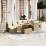 Maison Chic Seti vrtnega pohištva - Vrtna garnitura - Vrtni pohištvo set 8-delna z blazinami bež poli ratan, (21800649) | Shoptok.si