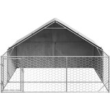vidaXL Vanjska kućica za pse sa stazom 3x3x1,9 m pocinčani čelik | shoptok.hr
