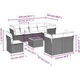  9-dijelni set vrtnih sofa s jastucima bež od poliratana | shoptok.hr