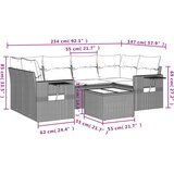 vidaXL 7-dijelni set vrtnih sofa od poliratana s jastucima smeđi | shoptok.hr