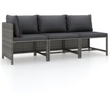 Maison Chic Seti vrtnega pohištva - Vrtna garnitura - Vrtni pohištvo set 3-delna z blazinami poli ratan siva, (21810154) | Shoptok.si