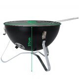 ProGarden / BBQ Collection prenosni žar na oglje s pokrovom Ø 37 cm – kromirana rešetka, ventilacija, črna | Shoptok.si