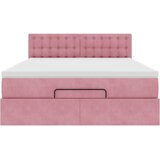  Otomanski krevet s madracem&LED ružičasti 140x190 cm baršunasti | Eponuda.ba
