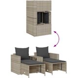  Vrtni set od 5 dijelova s jastucima, složiv, svijetlo sivi poli ratan | Shoptok.si