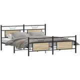 vidaXL Kovinski posteljni okvir brez vzmetnice sonoma hrast 180x200 cm | Shoptok.si