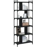 Regal za knjige sa 6 razina crni 76x32x192 cm konstruirano drvo | shoptok.hr