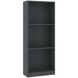 vidaXL Ormarić za knjige s 3 razine sivi 40x24x109cm konstruirano drvo | shoptok.hr