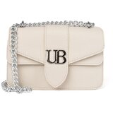 Shelvt Light beige small shoulder bag with silver chain Cene