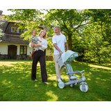 Momi otroški voziček SOLIVIA 4v1 (voziček, voziček s streho, tricikel, poganjalček), črno-siva | Shoptok.si