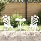 vidaXL Bijela Metal Standard Čvrst Vanjski set za blagovanje Okrugli | shoptok.hr
