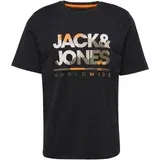 Jack & Jones Majica 'JJLUKE' barva blata / oranžna / črna / bela