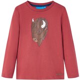 vidaXL Dječja majica s dugim rukavima tamnocrvena 116 | shoptok.hr