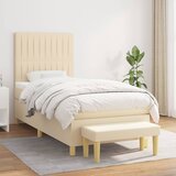 The Living Store Box spring postelja z vzmetnico krem 100x200 cm blago - Box Spring Postelja, (21512159) Cene