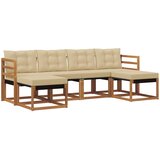  Set vanjskih sofa 6 kom. Prirodna i bež Smeđa 245 x 122,5 x 73 cm | Shoptok.si