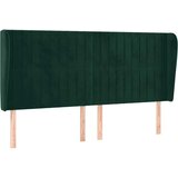  Uzglavlje s ušima tamnozeleno 183x23x118/128 cm baršunasto | shoptok.hr