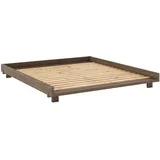 Smeđi bračni krevet od masivnog bora s podnicom 180x200 cm Social –
