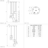 Eglo 390183 - visilica na sajli serenara 5xE27/40W/230V crna/zlatna | Eponuda.com