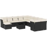  12-dijelni set vrtnih sofa od poliratana s jastucima crni | shoptok.hr