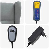  Masažni električni naslonjač s krilima Svjetlosiva Tkanina - Svjetlosiva | shoptok.hr