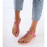 Gemre Pink flip-flop sandals embellished with rhinestones Satira | Shoptok.si