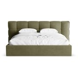 Micadoni Zeleni tapecirani bračni krevet s prostorom za odlaganje s podnicom 200x200 cm Eric – | shoptok.hr
