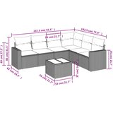  7-dijelni set vrtnih sofa svjetlosivi od poliratana | shoptok.hr