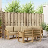  Set vanjskih sofa 7 kom. Bijela i bež Poliester Smeđa 247 x 128,5 x 73 cm | shoptok.hr