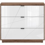 XORA komoda, barve hrasta, bela, visoki sijaj | Shoptok.si