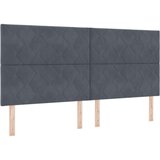 Box Postelja z vzmetnico z vzmetnico Temno siva 200 x 200 cm Žamet - - Siva - 99.64 - 200 x 200 cm - | Shoptok.si