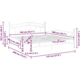  Okvir za krevet bijeli metalni 140 x 200 cm | shoptok.hr
